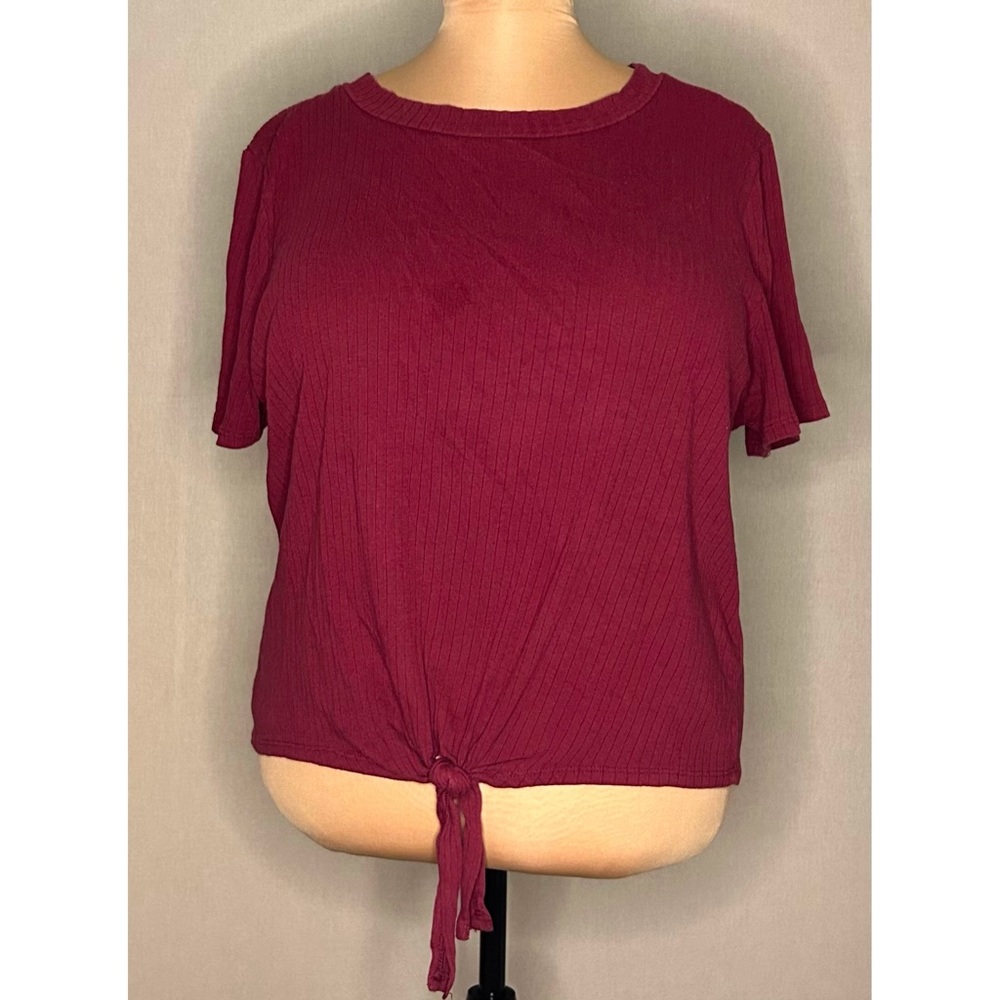 Shein Wine Burgundy Cotton Blouse 2XL